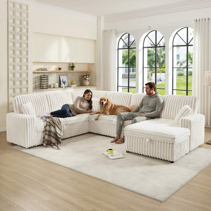 Storavia Cloud Modular Sleeper Sectional Sofa - White