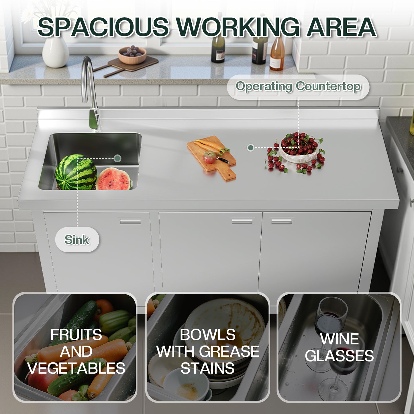 Stainless Steel Sink Cabinet Amerlife