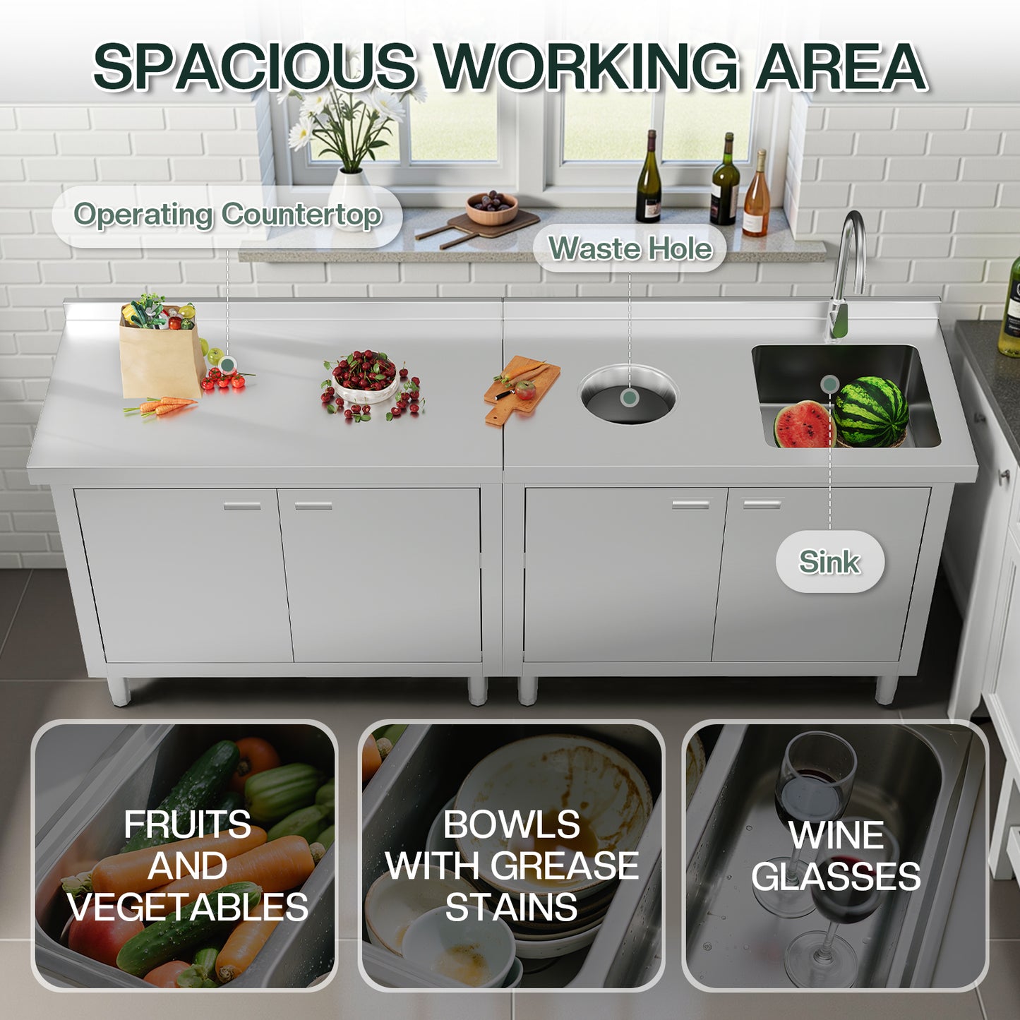 Stainless Steel Sink Cabinet Amerlife