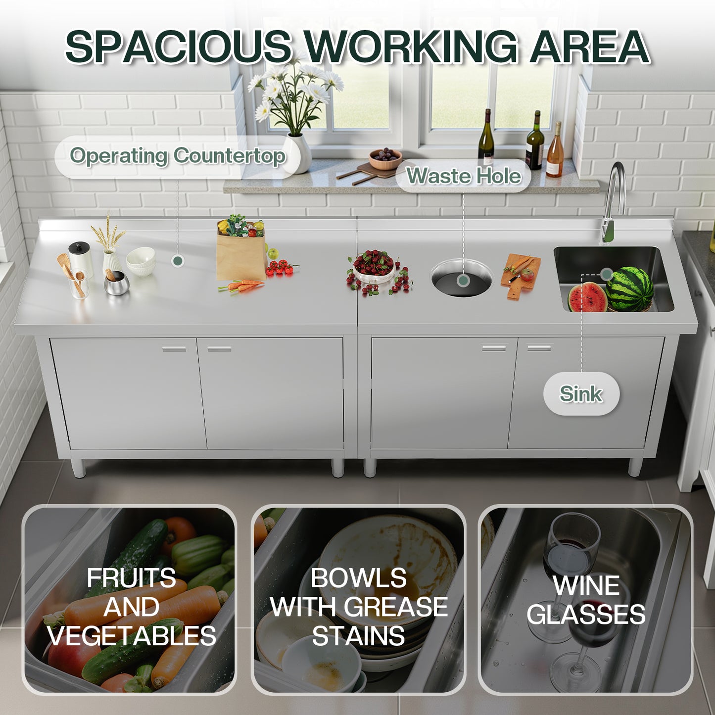 Stainless Steel Sink Cabinet Amerlife