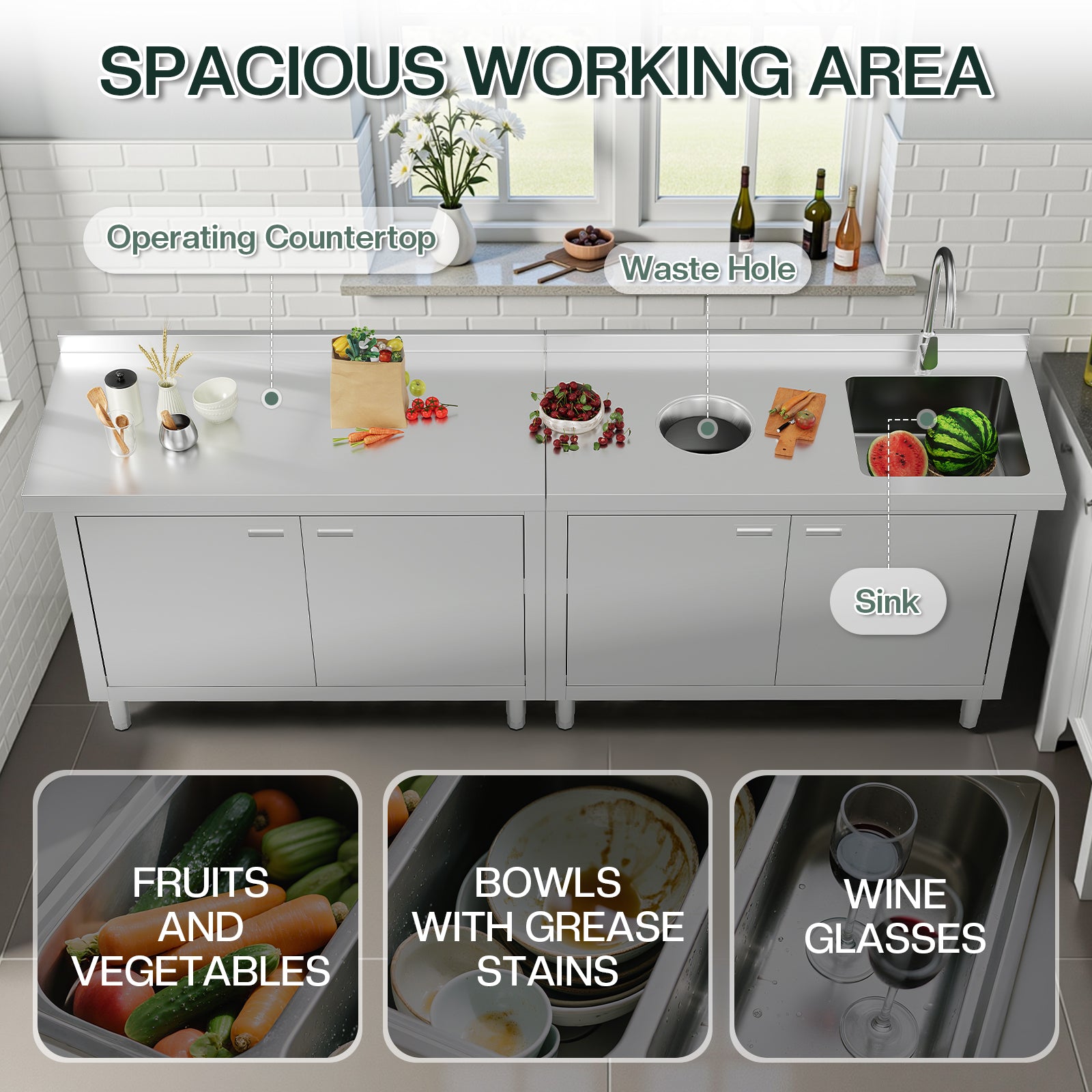 Stainless Steel Sink Cabinet Amerlife