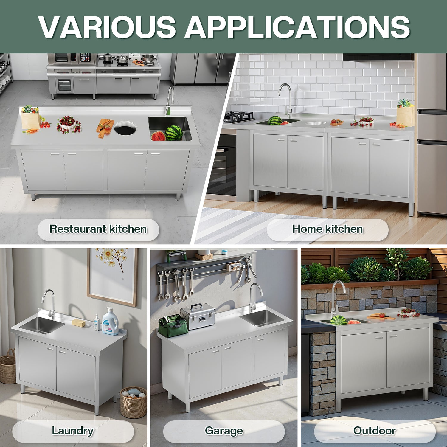 Stainless Steel Sink Cabinet Amerlife