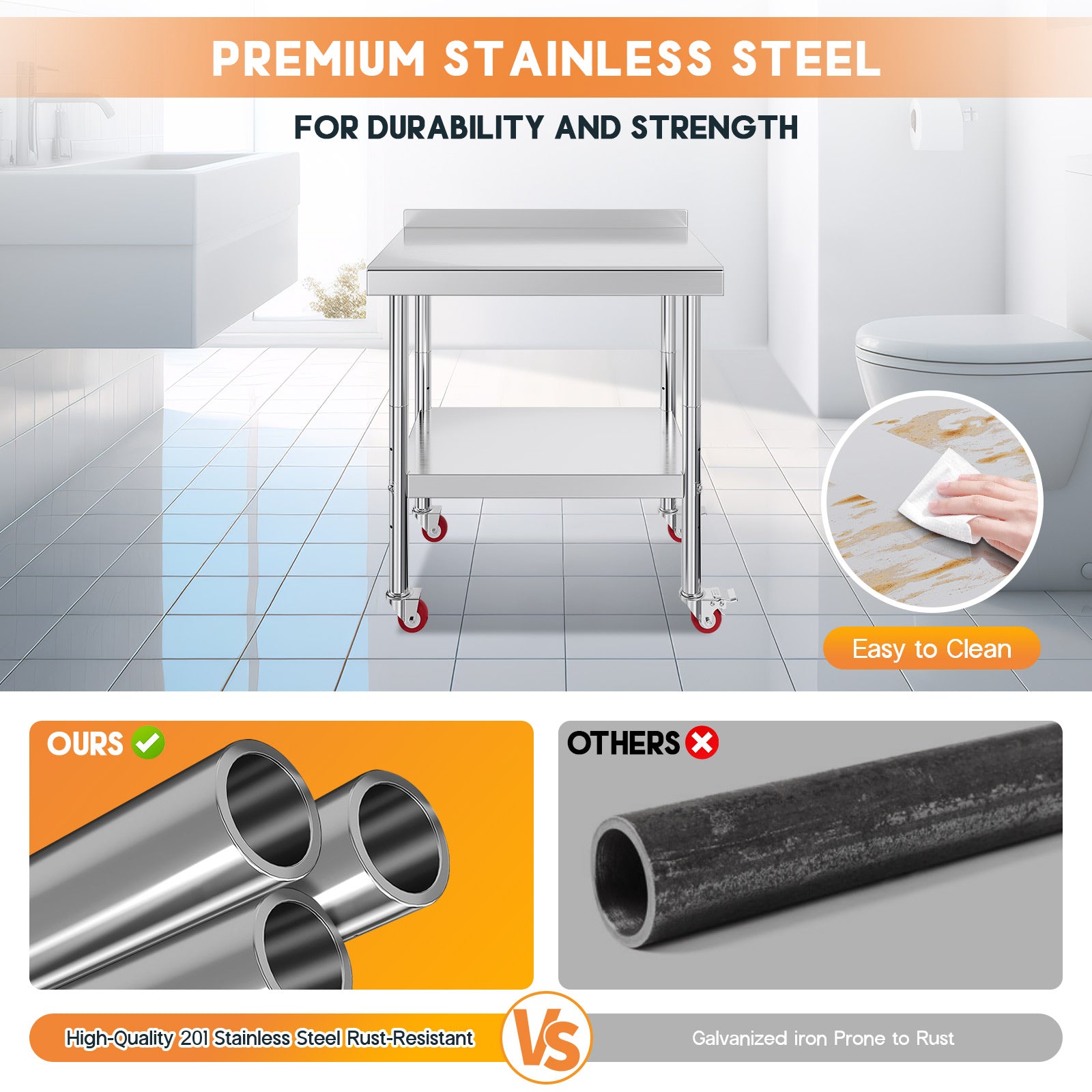 Stainless Steel Prep Table Amerlife