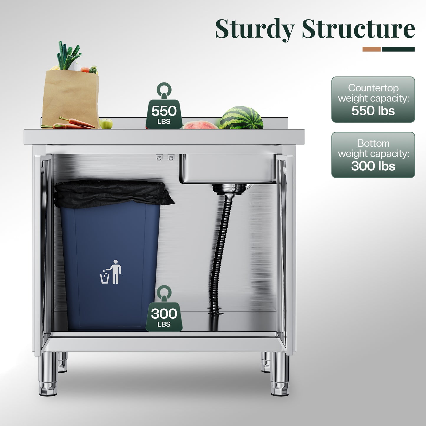 Stainless Steel Work Cabinet Amerlife 