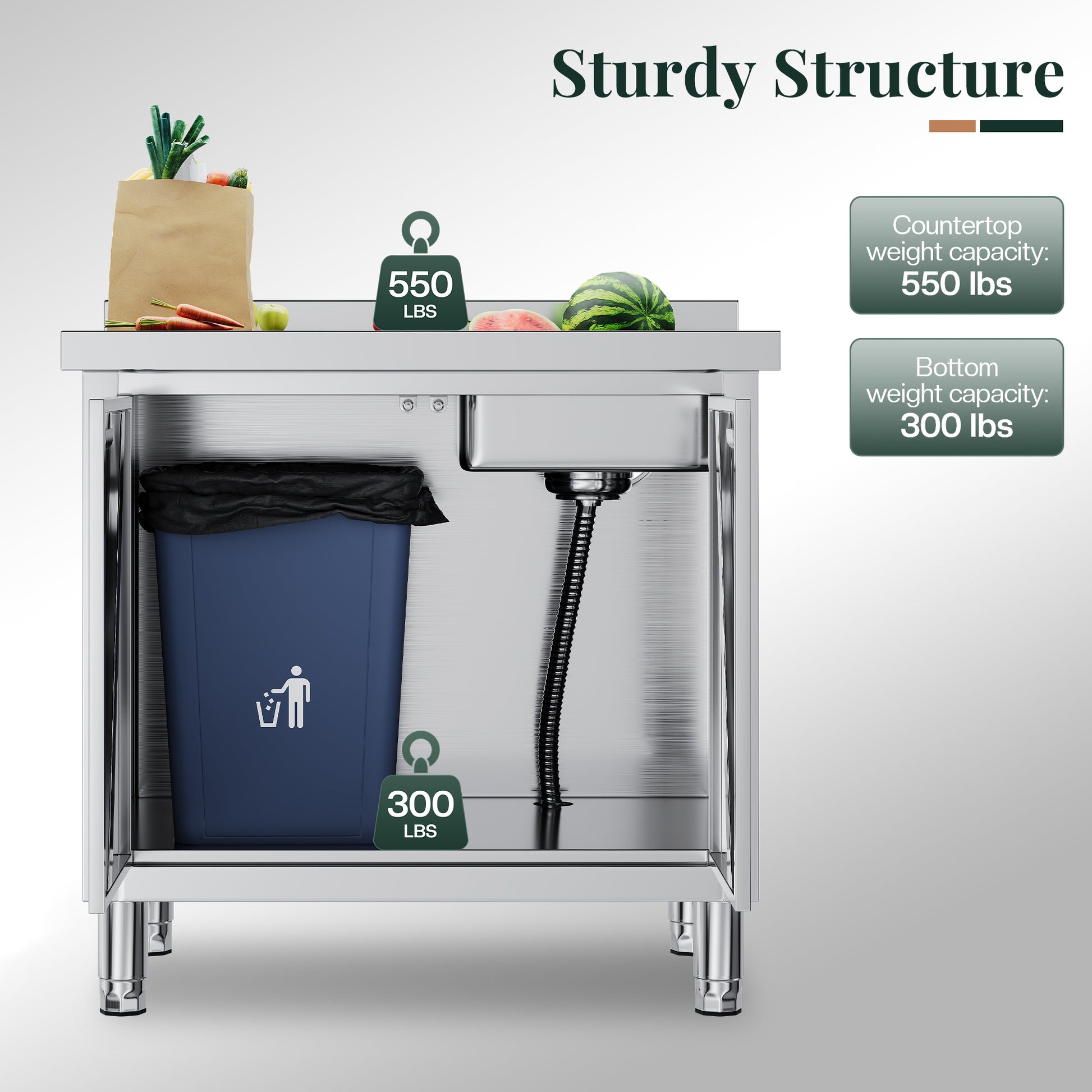 Stainless Steel Work Cabinet Amerlife 