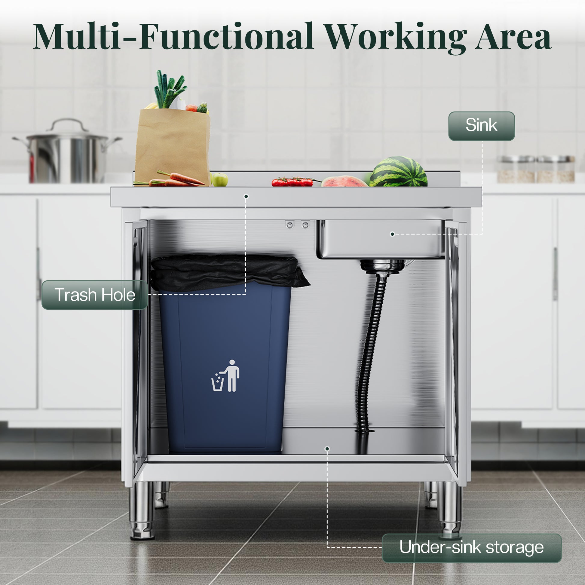 Stainless Steel Work Cabinet Amerlife 