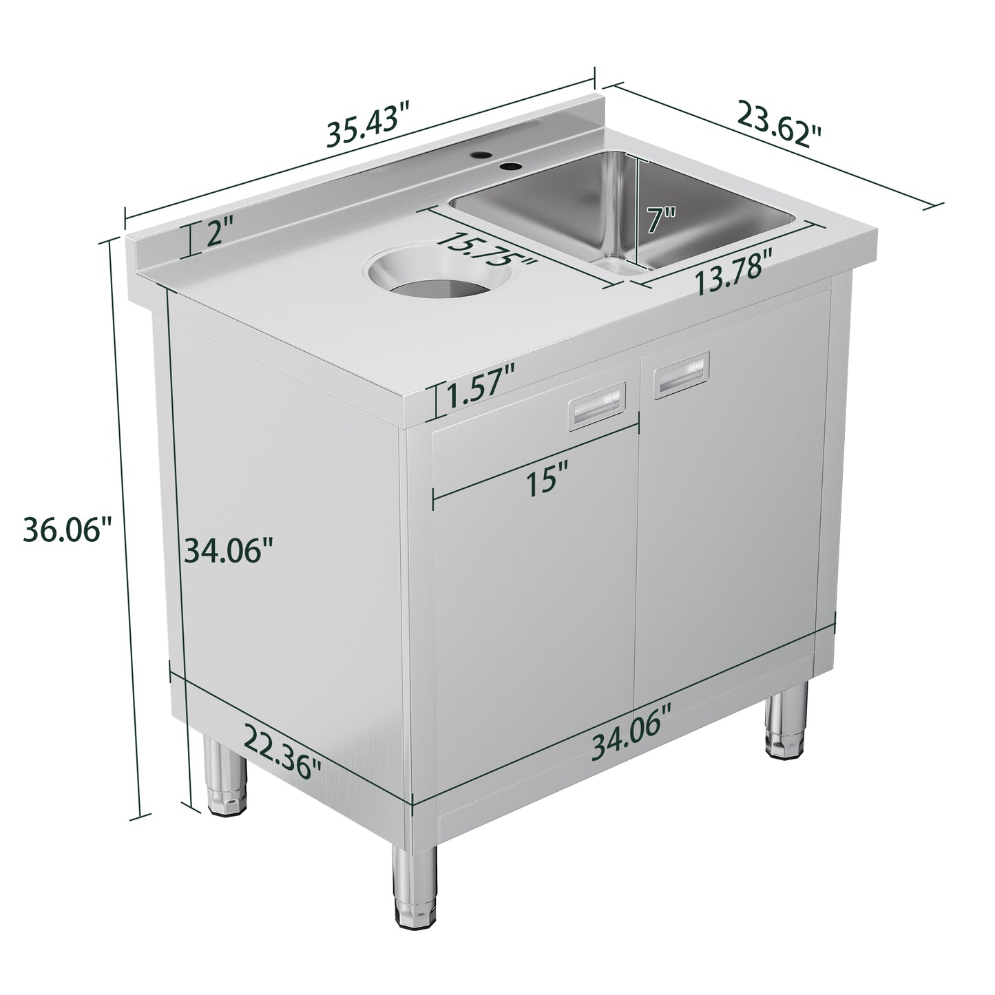 Stainless Steel Work Cabinet Amerlife 