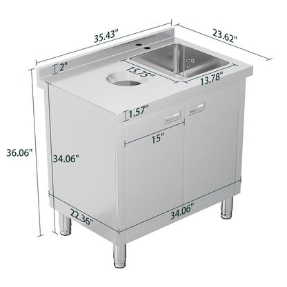 Stainless Steel Work Cabinet Amerlife 