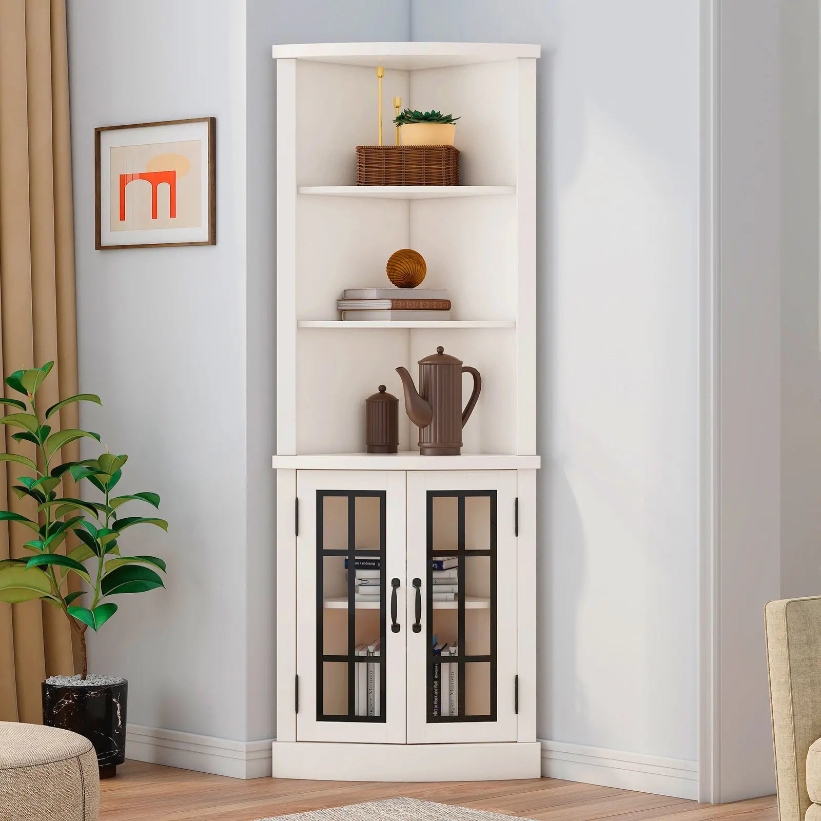 White shelf with cabinet online