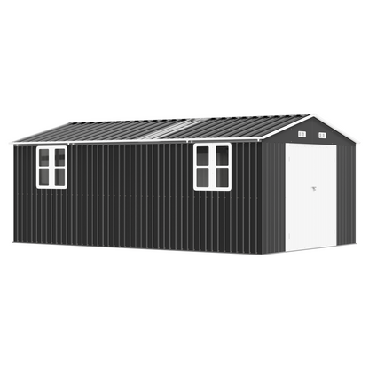 Outdoor Storage Shed with Transparent Panels Amerlife 10x16x7 FT 