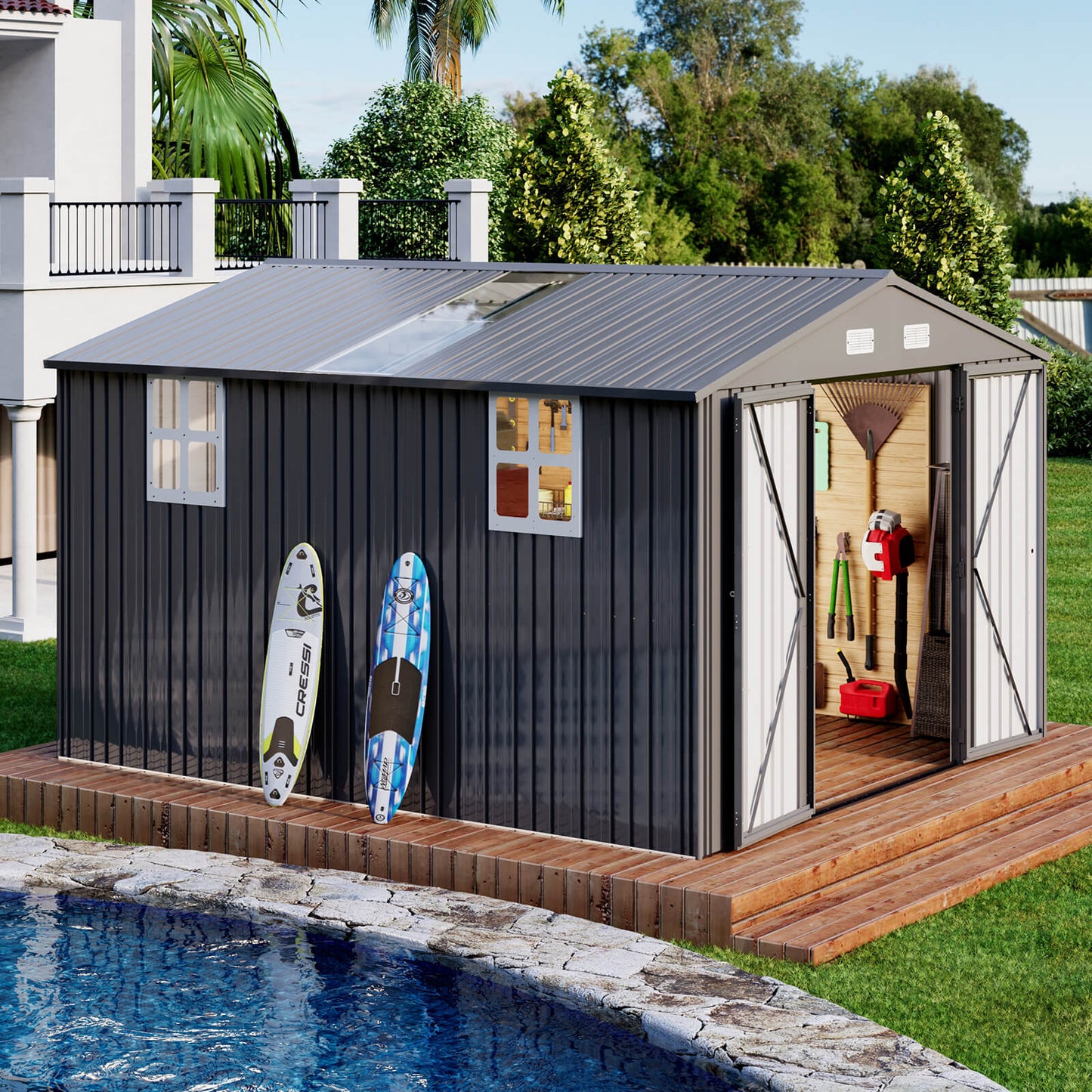 Helmar Storage Shed - 10.1x11.5x7.4 FT