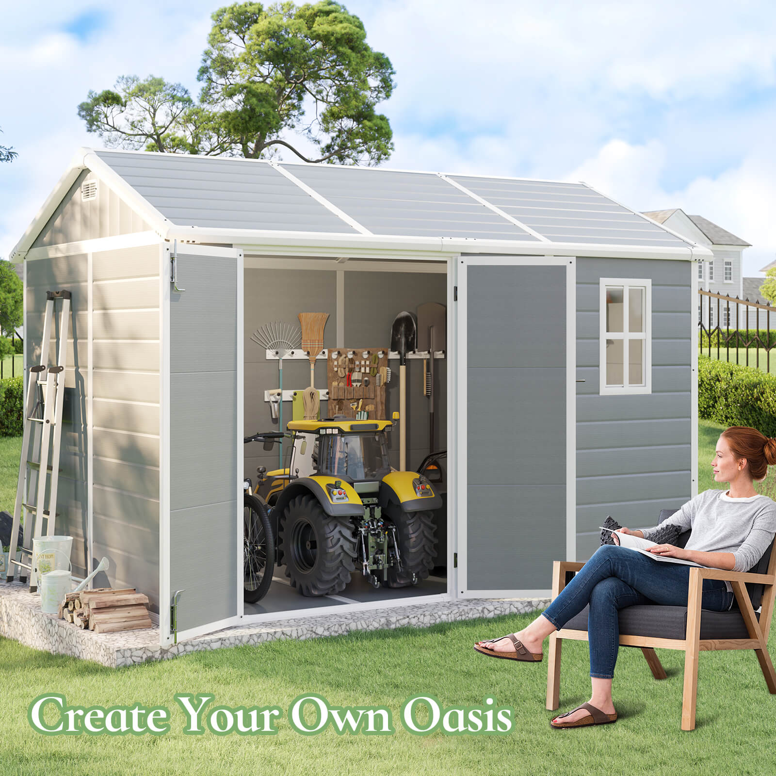 Storix Storage Shed with Floor-10.5x7.6x7.5 FT