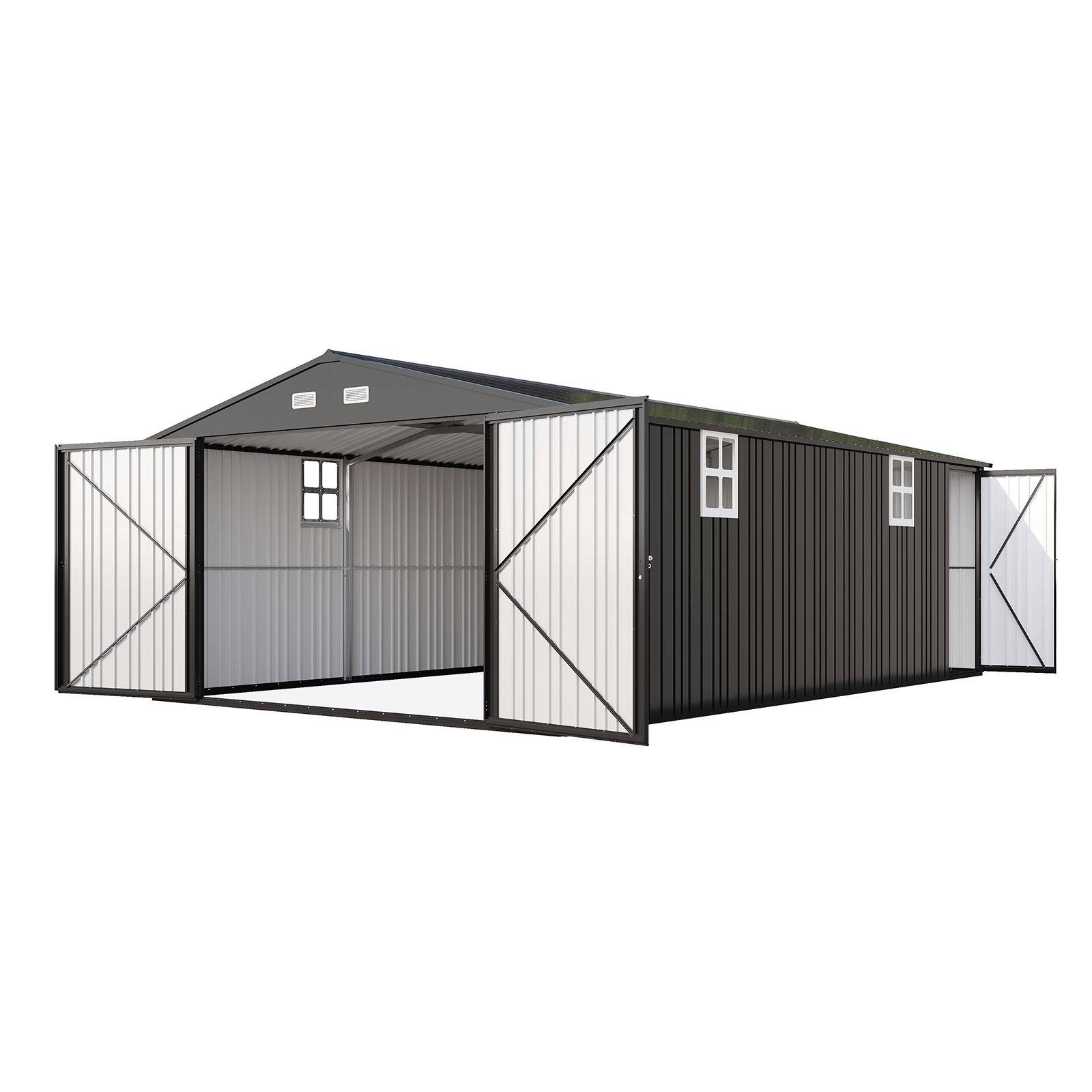 Amerlife Ironclad Double Hinged Doors Storage Shed 13.2x21x8 FT Amerlife Ironclad Double Hinged Doors Storage Shed 13.2x21x8 FT