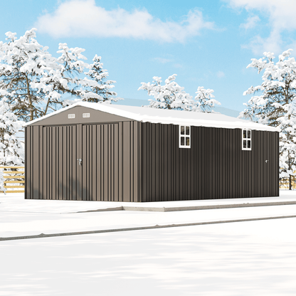 Amerlife Ironclad Double Hinged Doors Storage Shed 13.2x21x8 FT Amerlife Ironclad Double Hinged Doors Storage Shed 13.2x21x8 FT