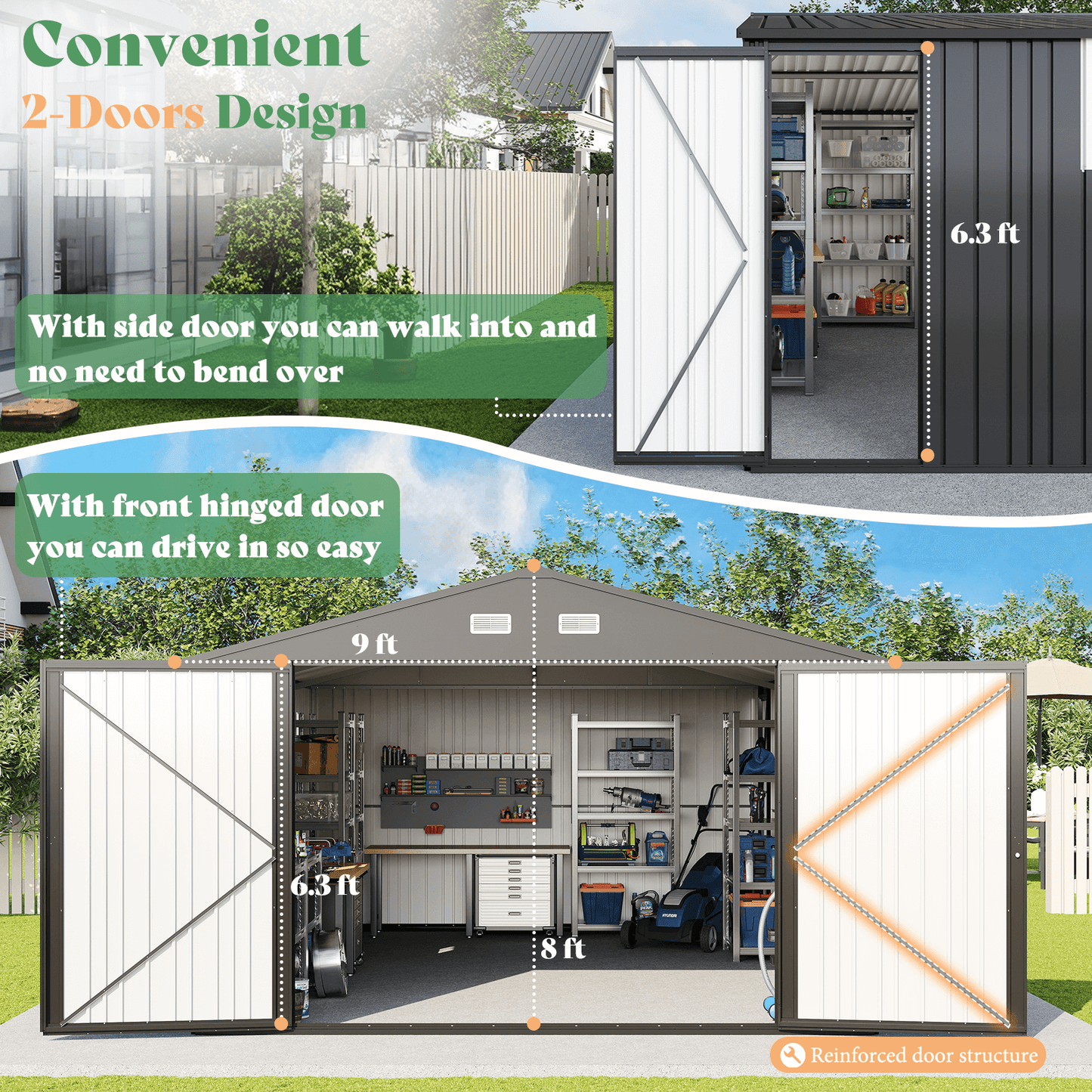 Ironclad Double Doors Storage Shed - Amerlife