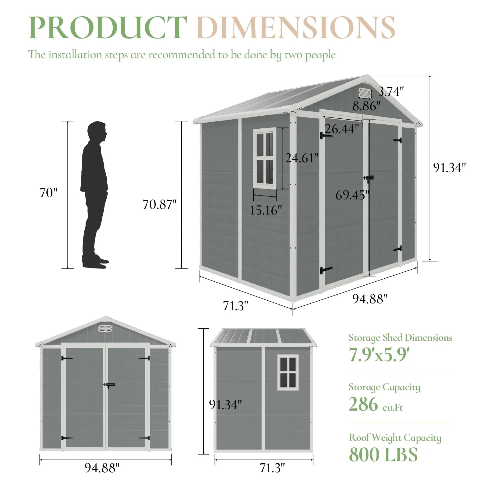 YSS003 7.9x5.9FT Storix Storage Shed