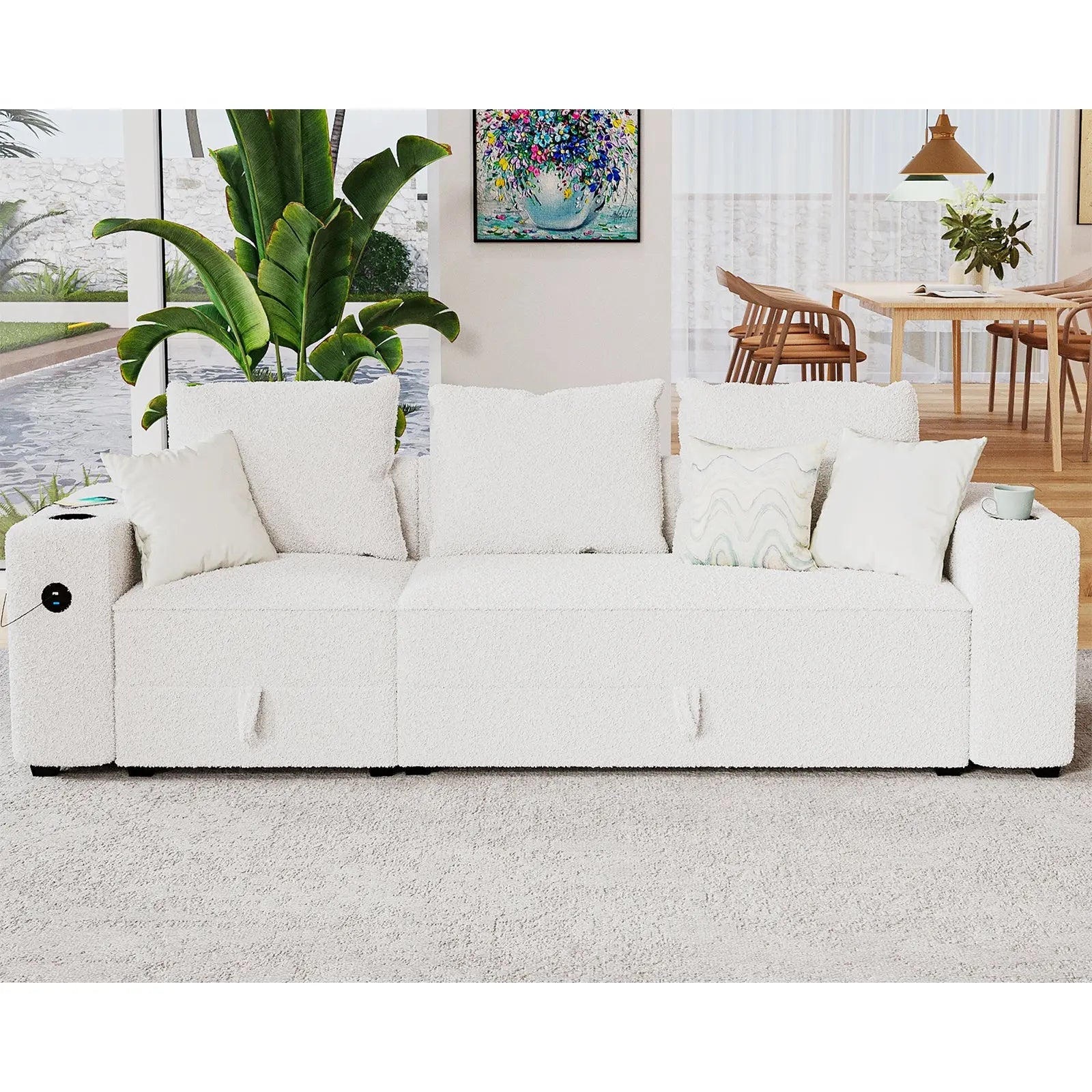 3 Seater / Bouclé White