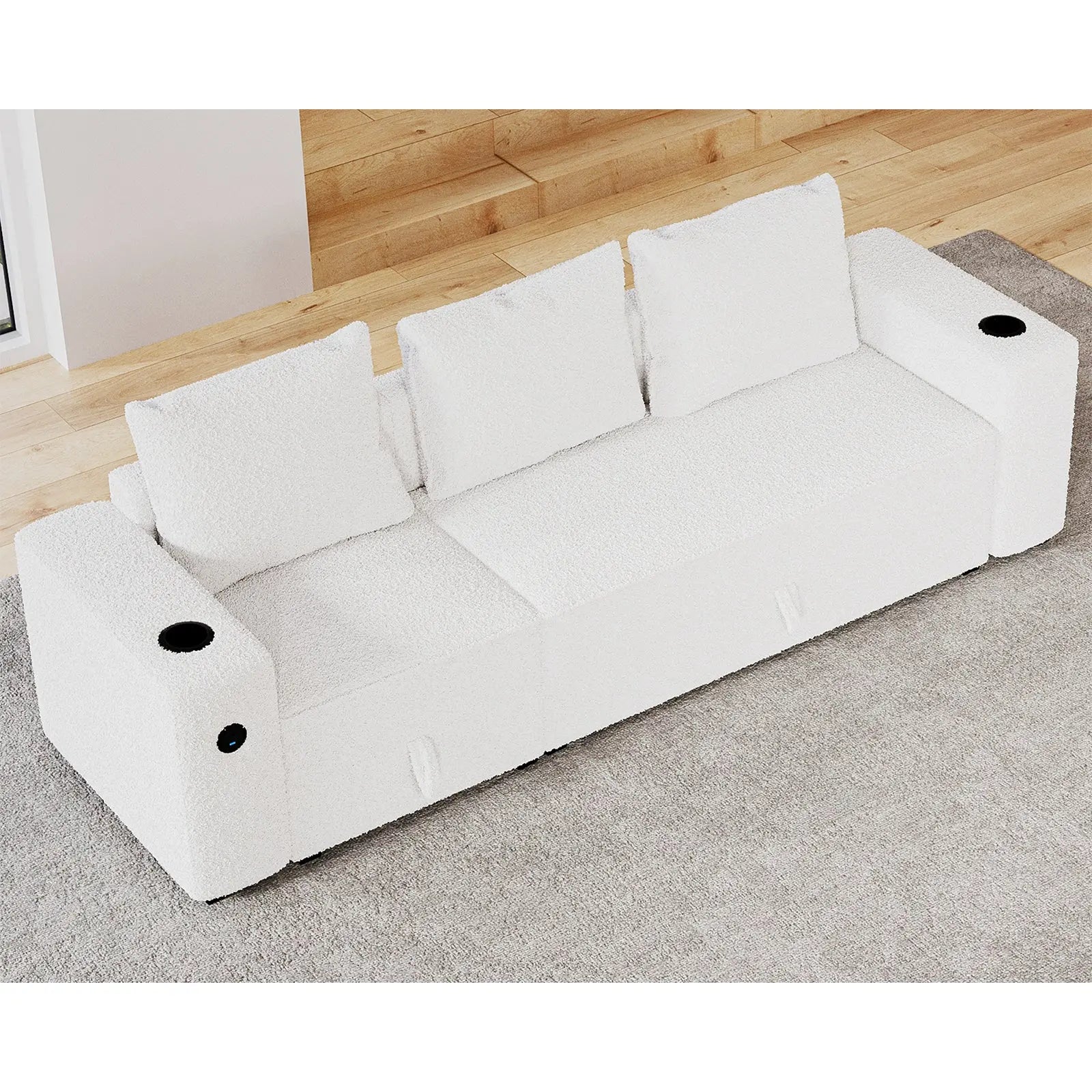 3 Seater / Bouclé White