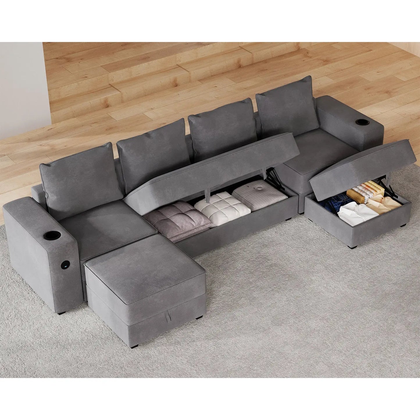 2+1+1 & Ottoman / Grey