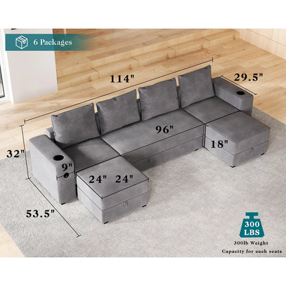 2+1+1 & Ottoman / Grey