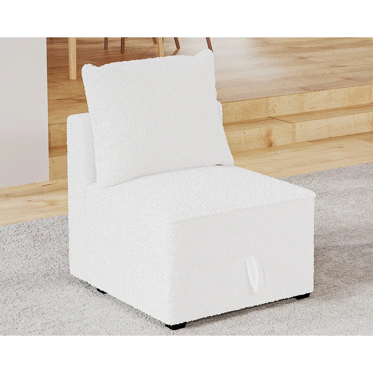 Without Armrests / Bouclé White