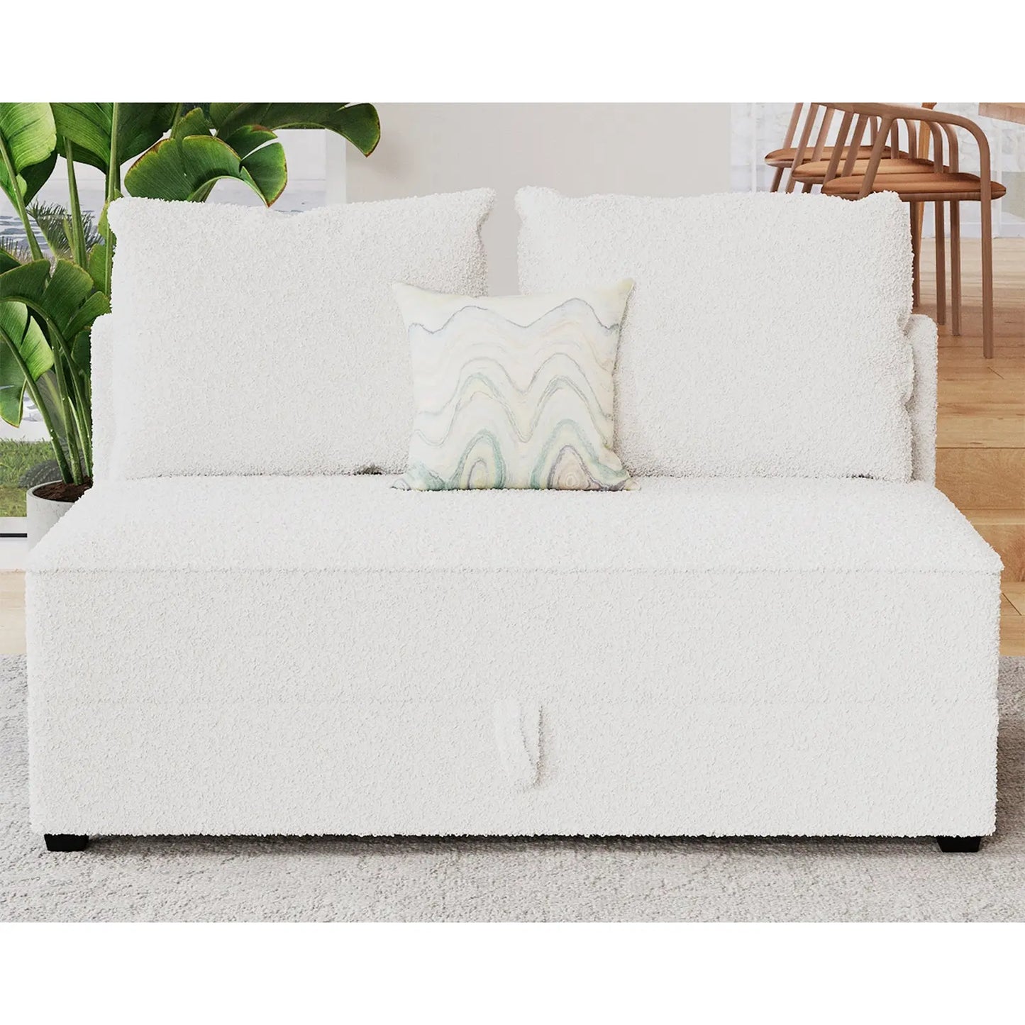 Without Armrests / Bouclé White