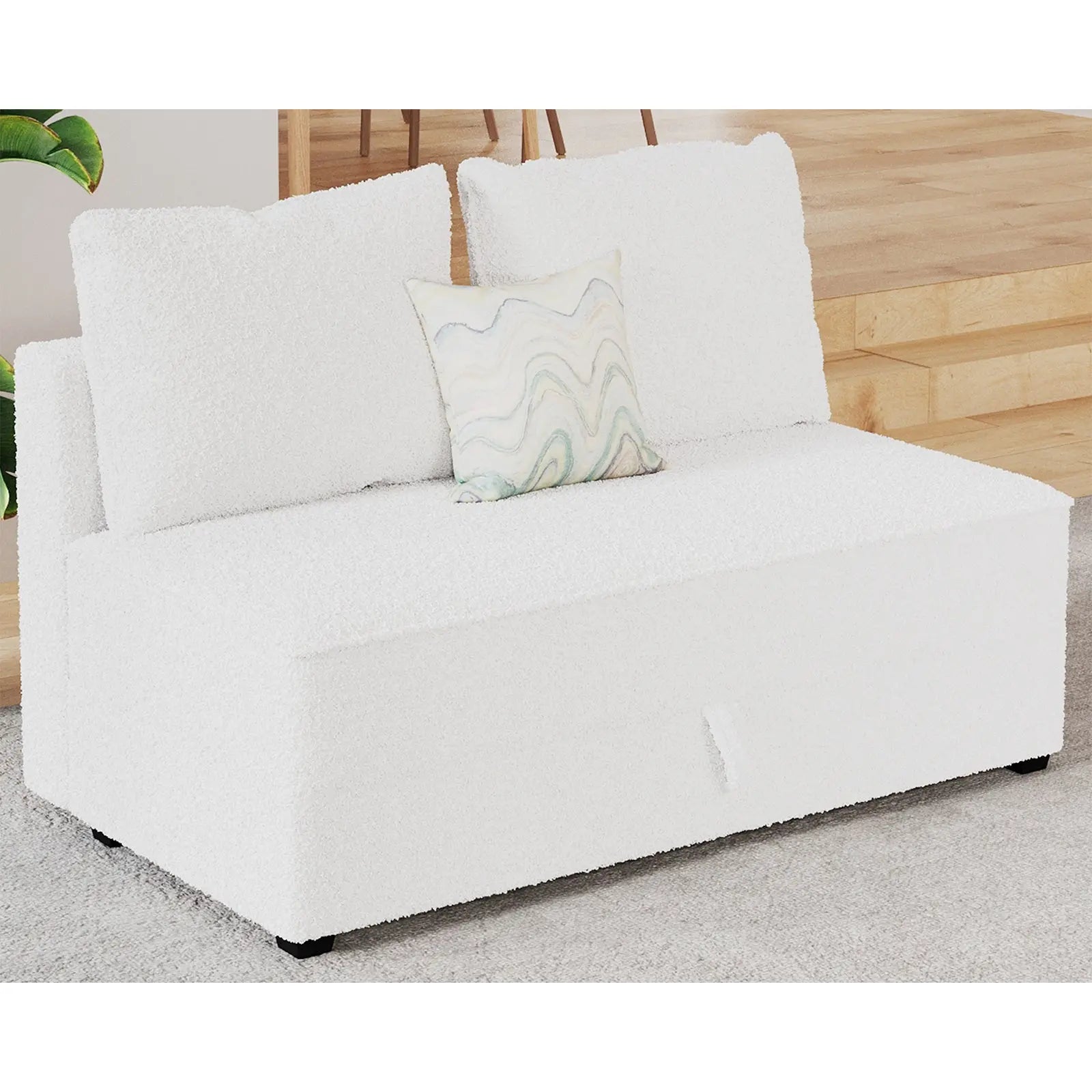 Without Armrests / Bouclé White