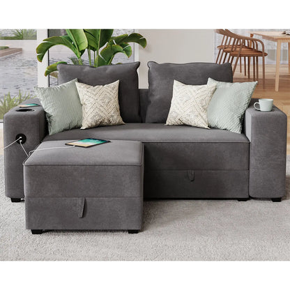 Armrests & One Ottoman / Grey