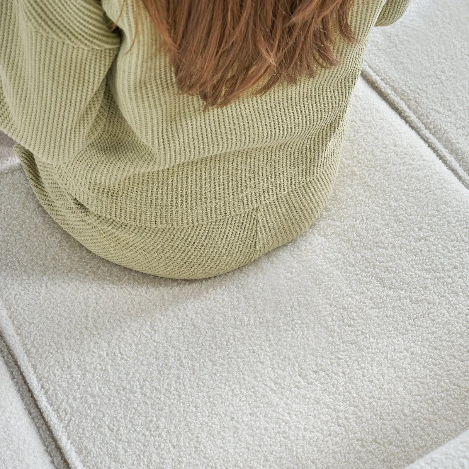 Armrests & One Ottoman / Bouclé White