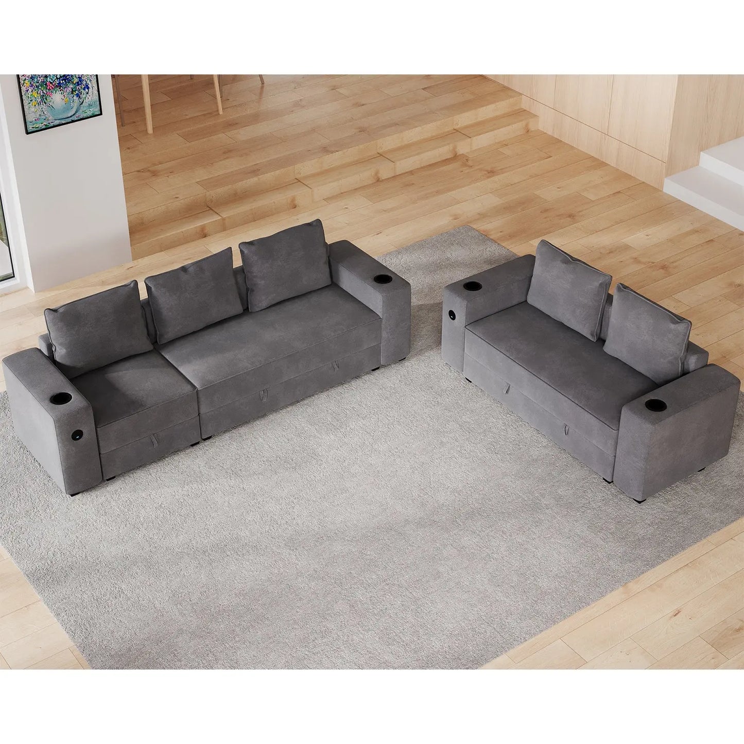 5 Seats-2 Piece / Grey