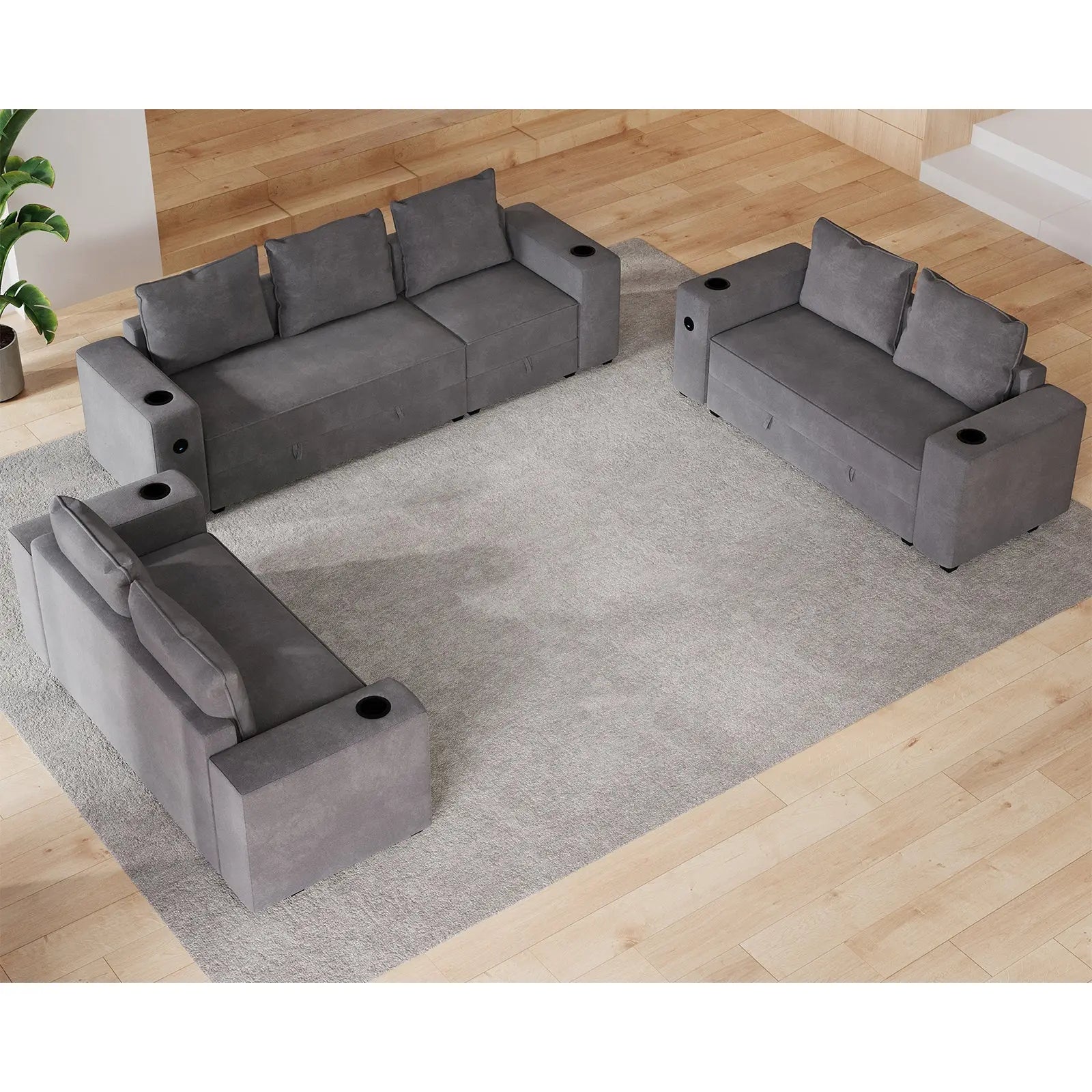 7 Seats-3 Piece / Grey