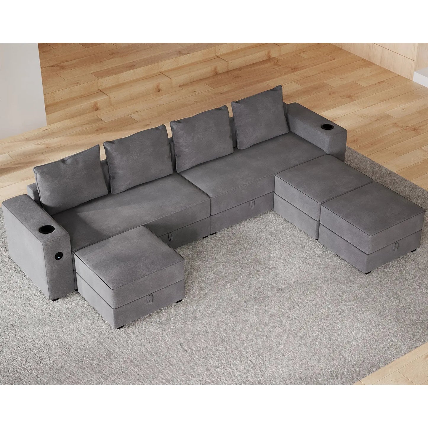 7 Seats-U Shape / Grey