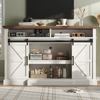 Buck 66" Farmhouse TV Stand - Antique White