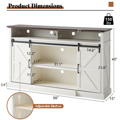 Buck 66" Farmhouse TV Stand - Antique White