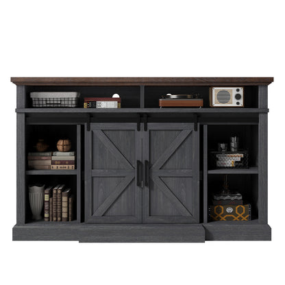 Buck 66" Farmhouse TV Stand - Dark Gray