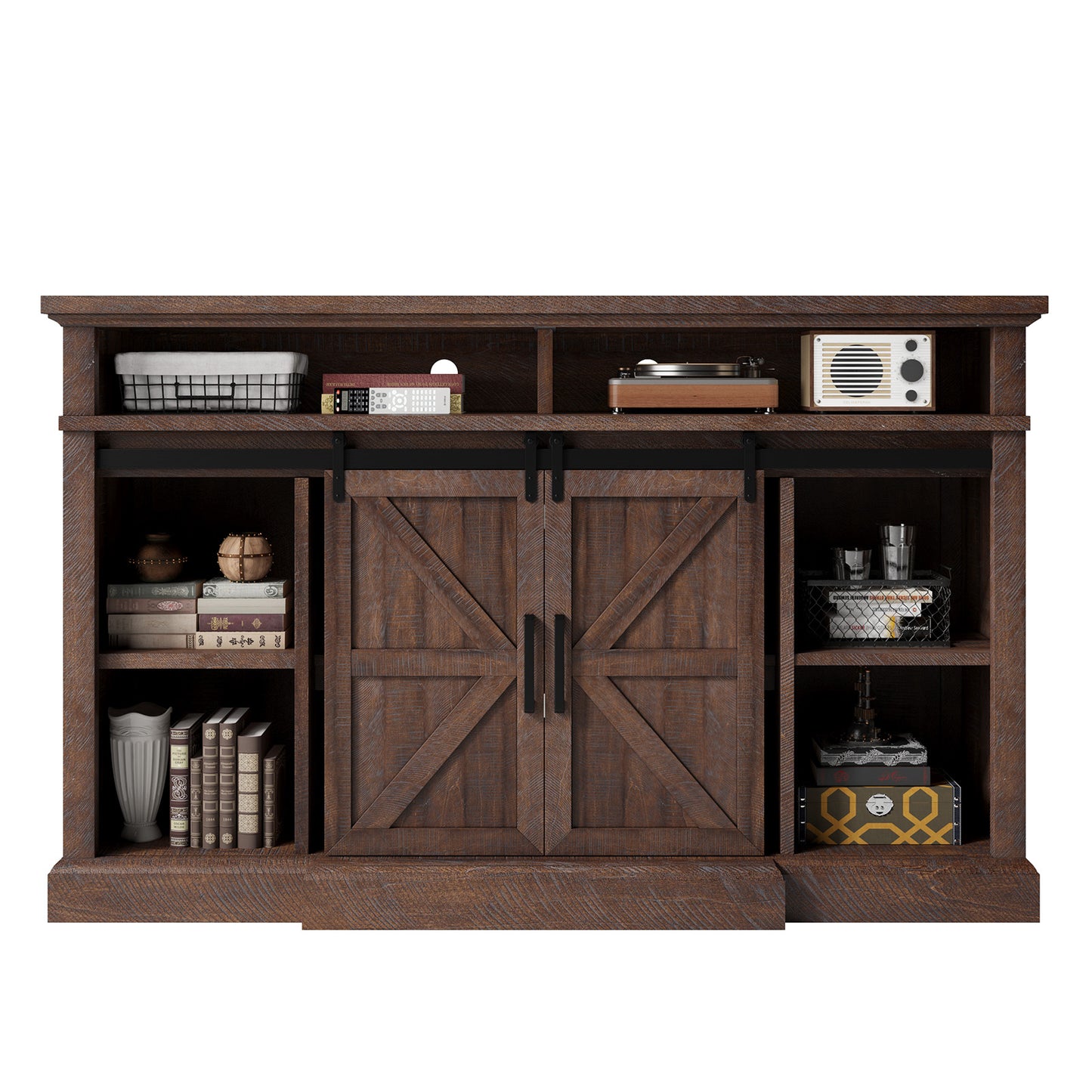 Buck 66" Farmhouse TV Stand - Sawdust Brown