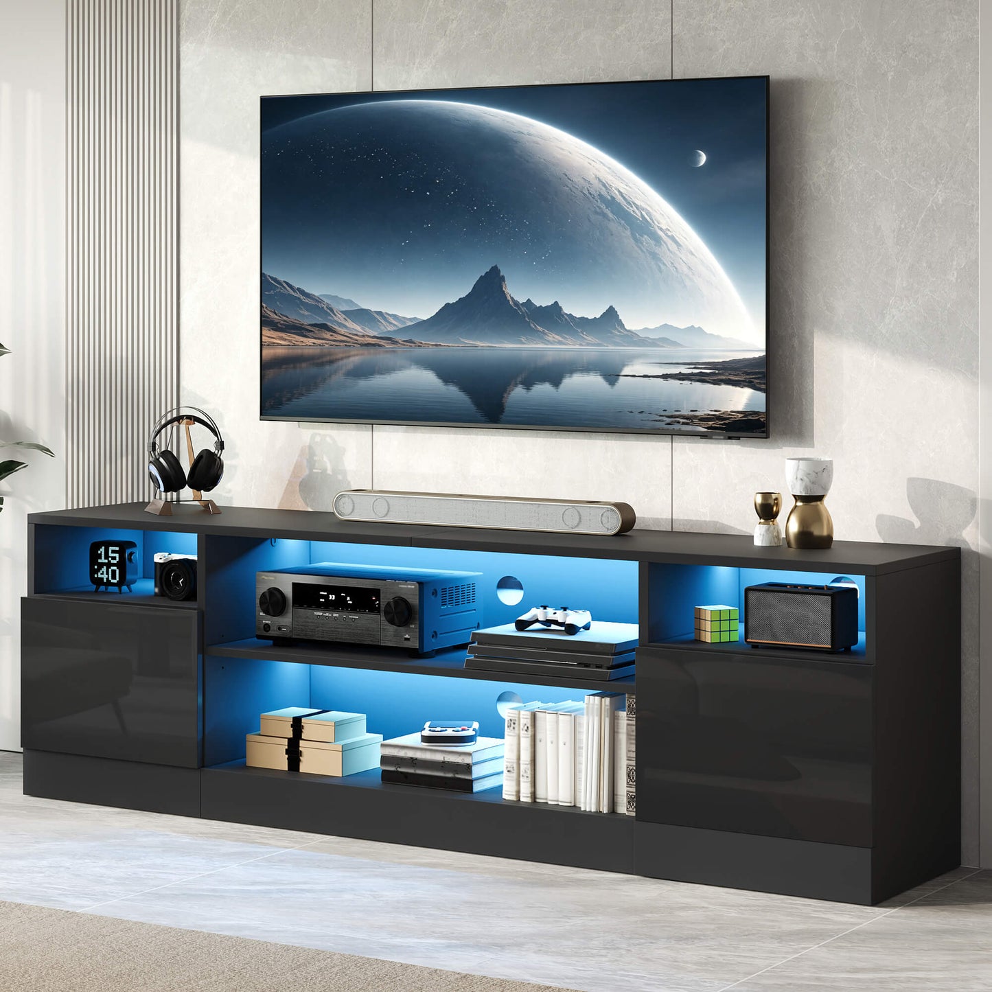 Lumis 70" TV Stand Amerlife Black