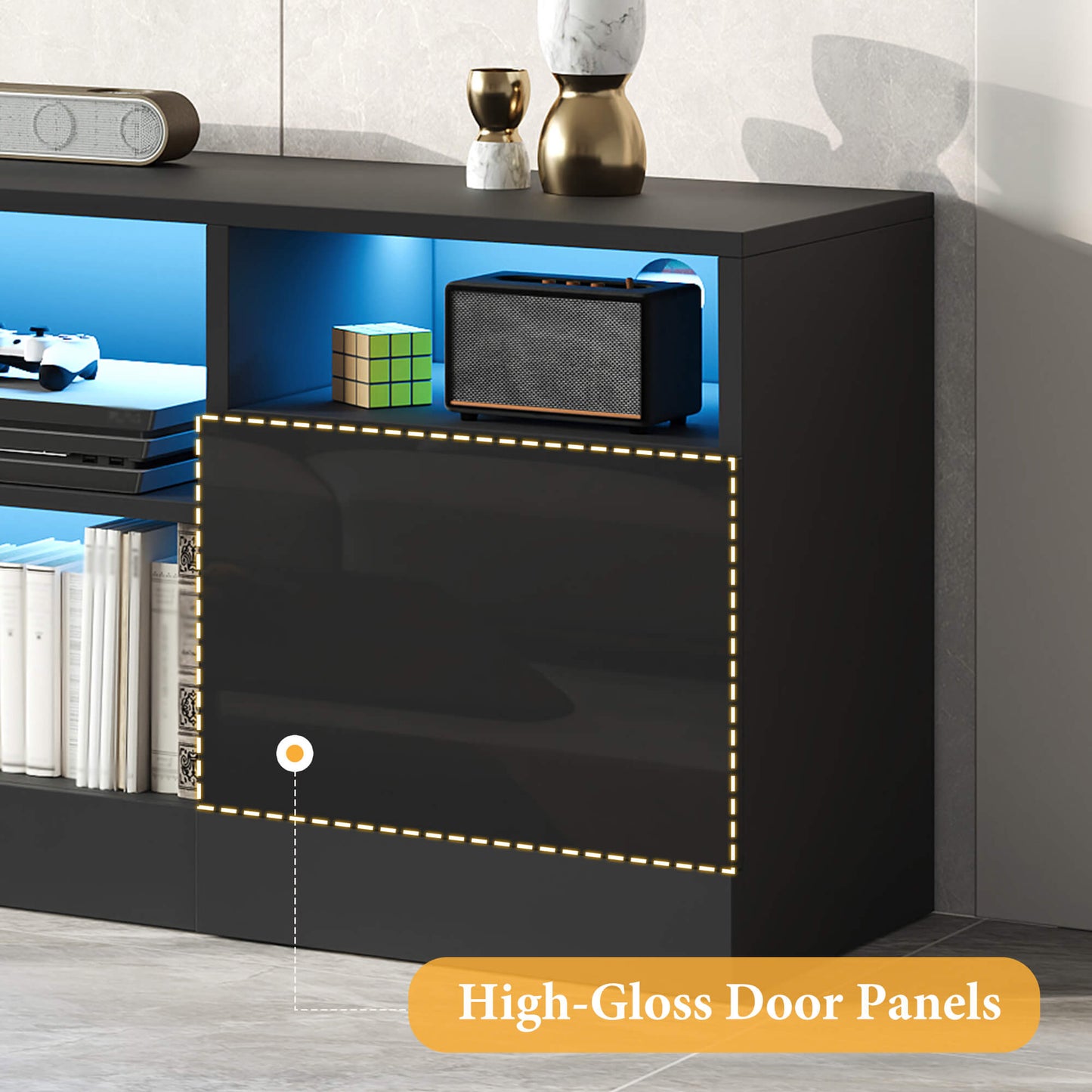 Lumis 70" TV Stand Amerlife Black