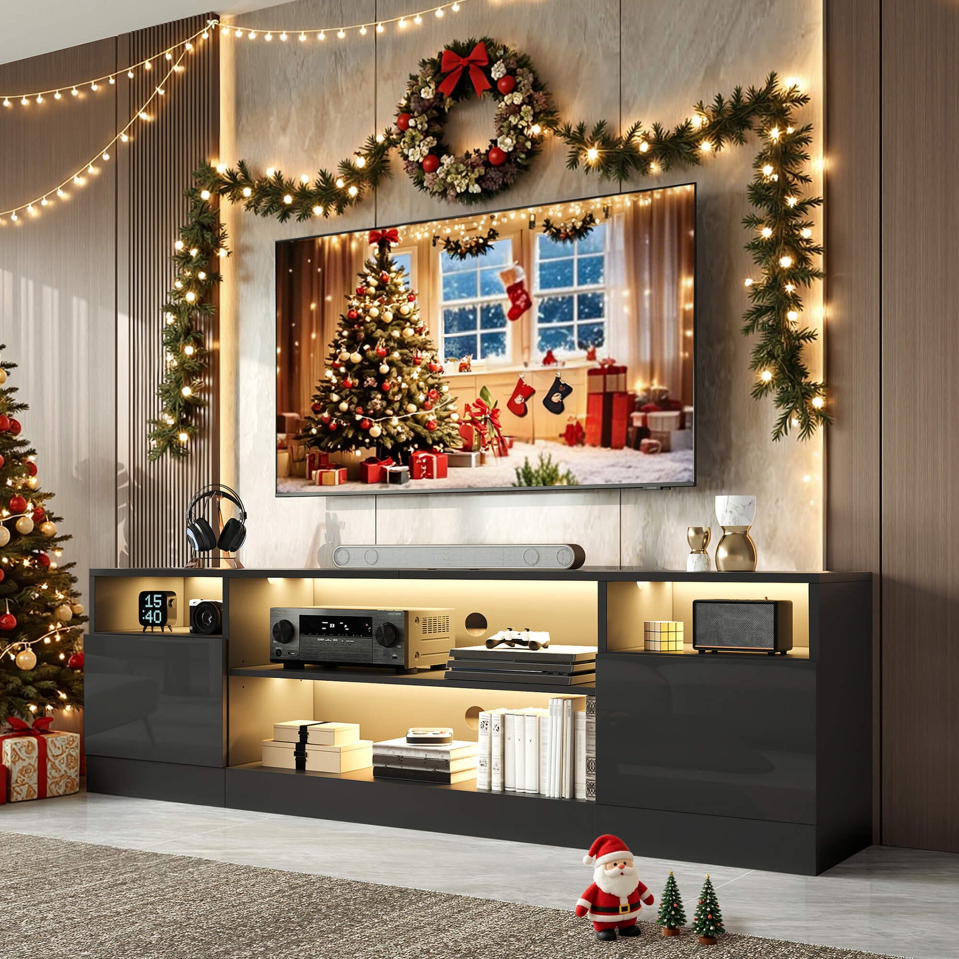 Lumis 70" TV Stand Amerlife Black