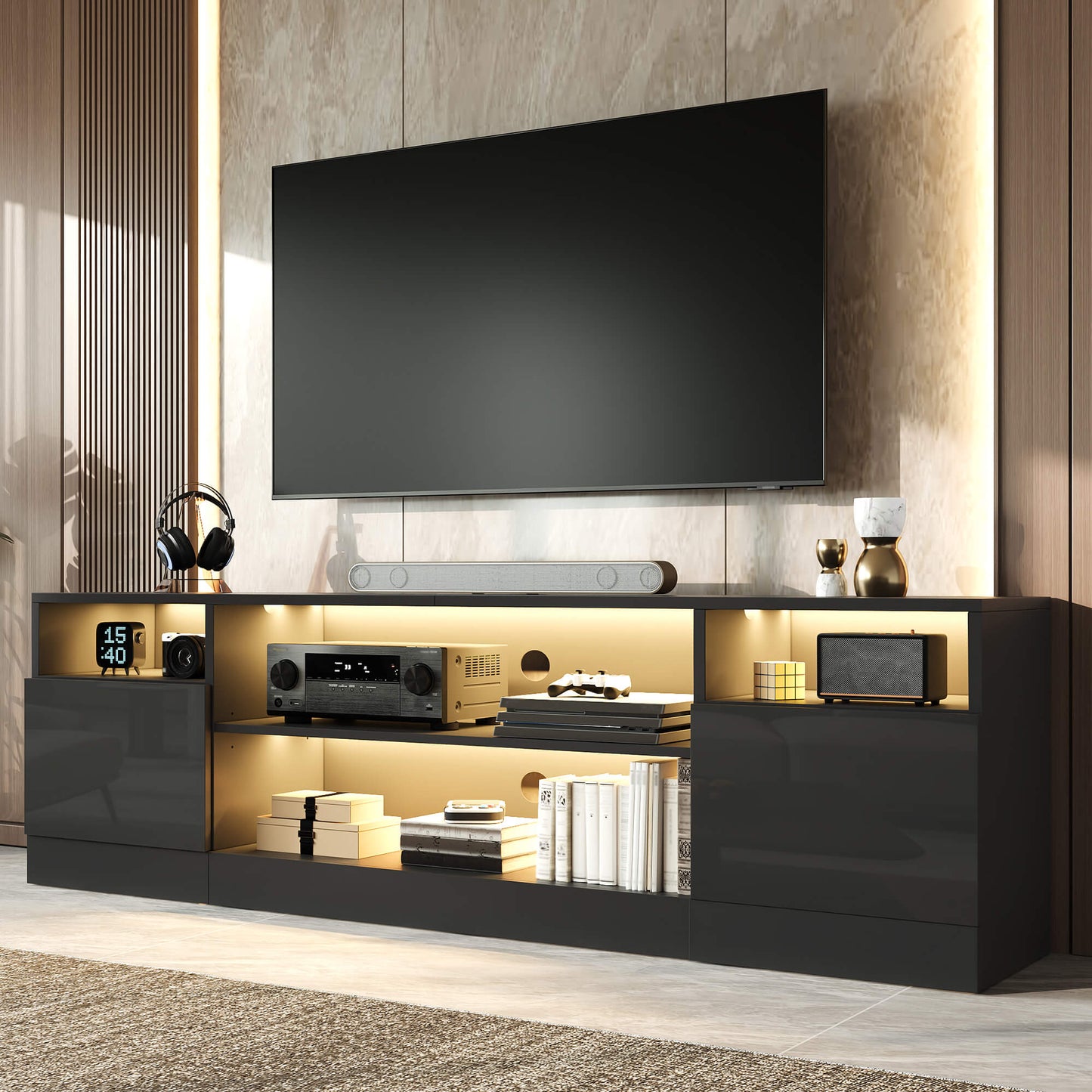 Lumis 70" TV Stand Amerlife Black