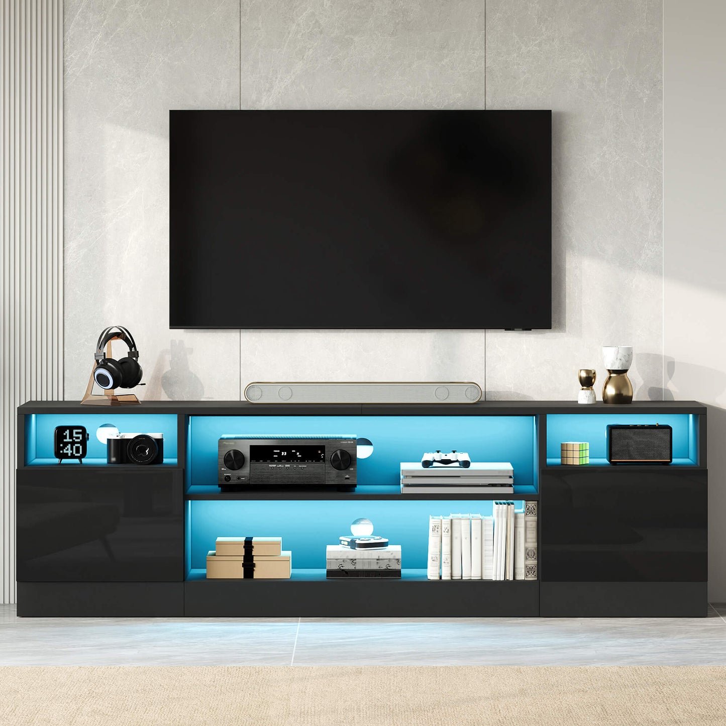 Lumis 70" TV Stand Amerlife Black