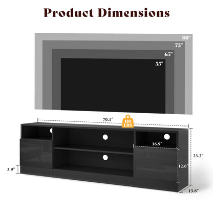 Lumis 70" TV Stand Amerlife Black
