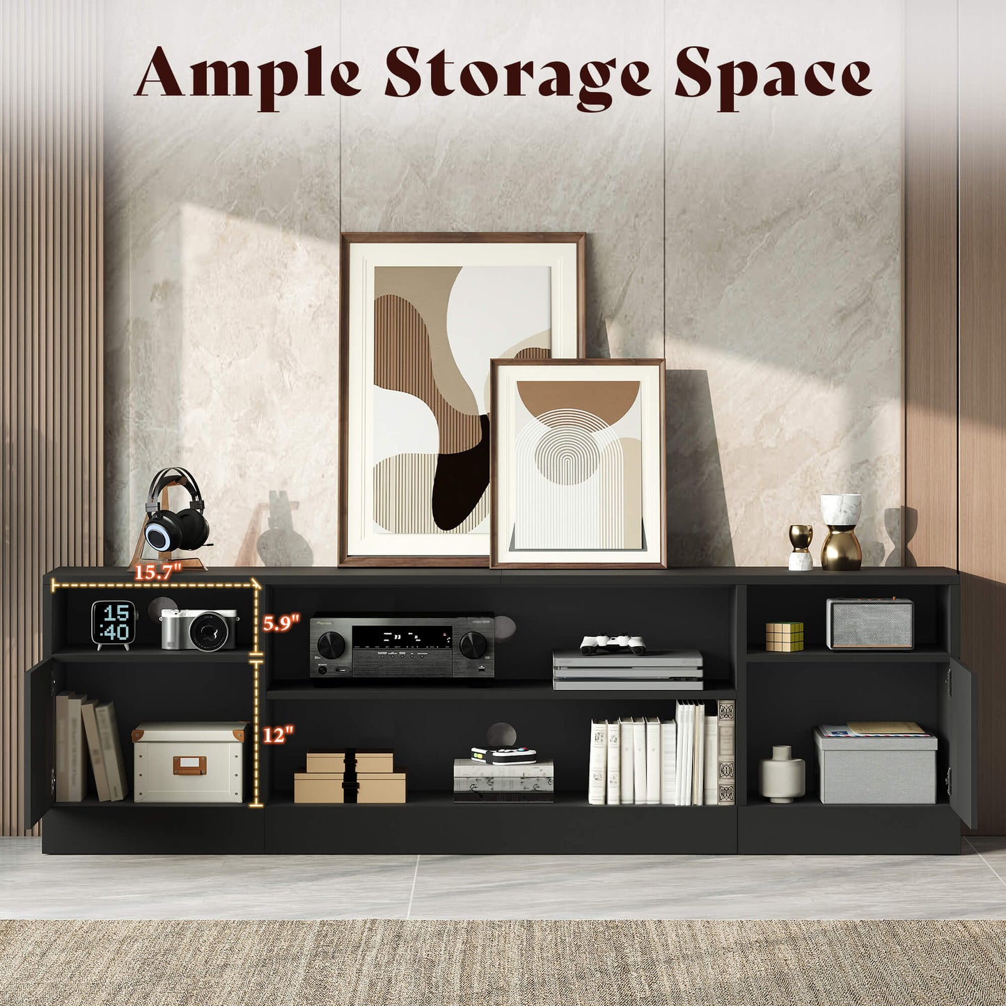 Lumis 70" TV Stand Amerlife Black
