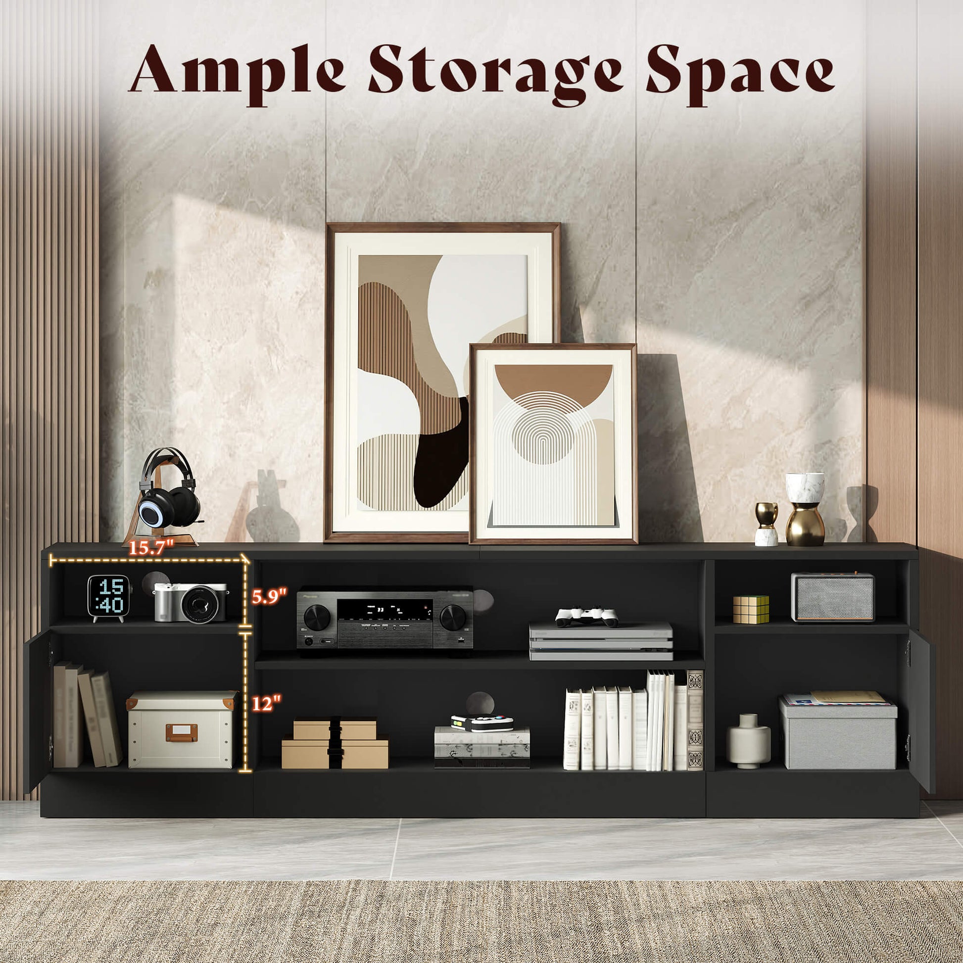 Lumis 70" TV Stand Amerlife Black