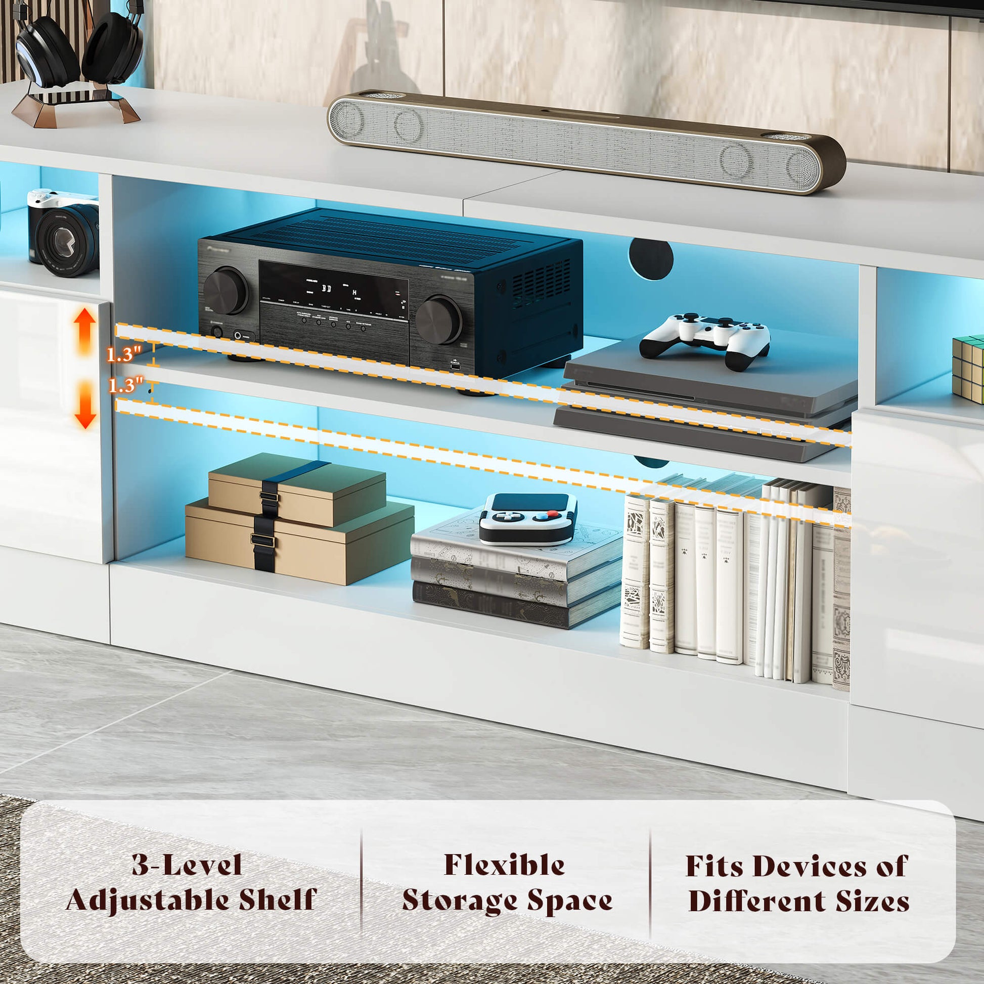 Lumis 70" TV Stand Amerlife White