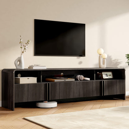 Lignara Modern Fluted 70" TV Stand -Black