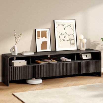 Lignara Modern Fluted 70" TV Stand -Black