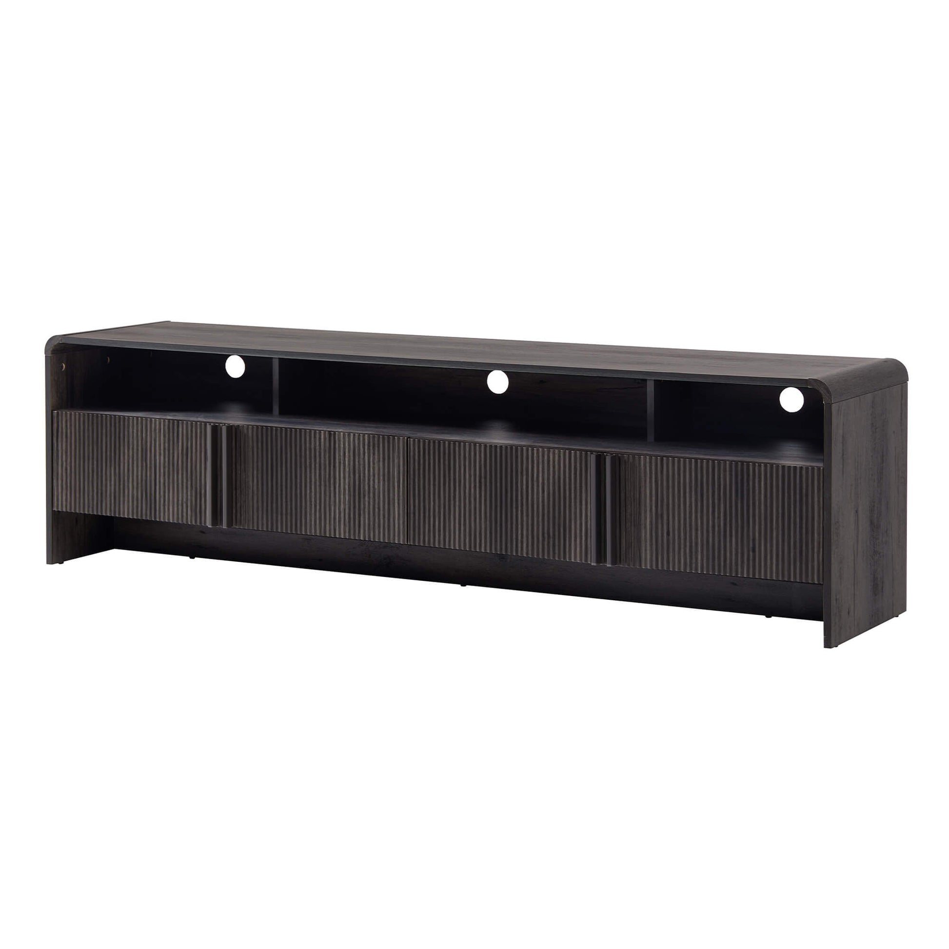 Lignara Modern Fluted 70" TV Stand -Black
