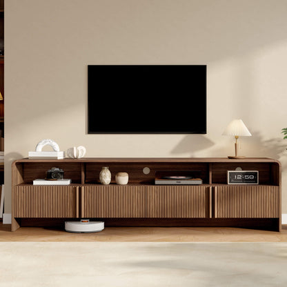 Lignara Modern Fluted 70" TV Stand -Brown