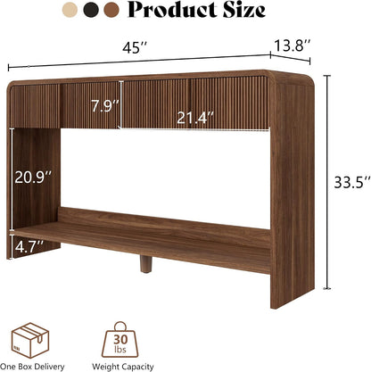 Curvia Wooden Console Table Amerlife Flat Panel / 45" / Brown
